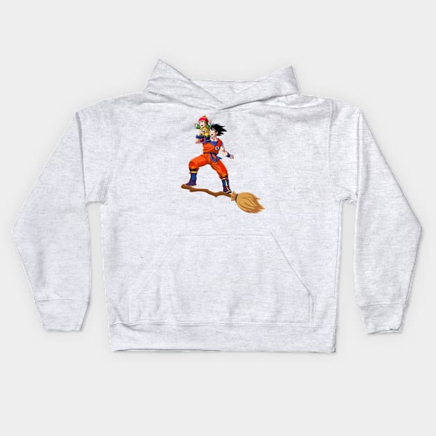 Goku gohan fly Kids Hoodie by xoxocomp